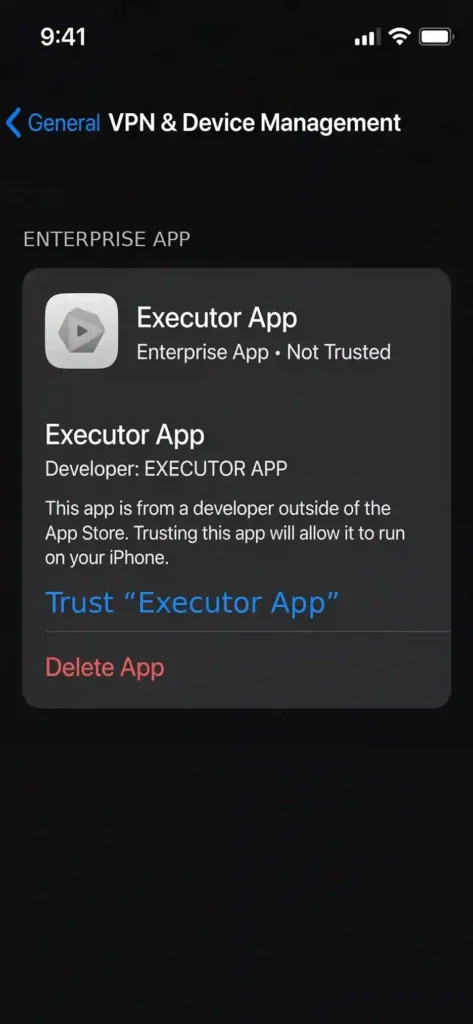 Delta Executor iOS 2 Trust Delta iOS Executor profile